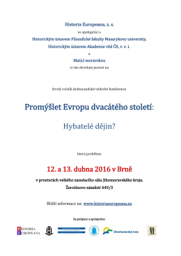 Program - Historický ústav akademie věd České republiky