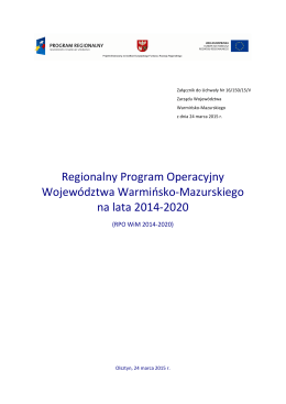 RPO WiM 2014-2020 - RPO Warmia i Mazury