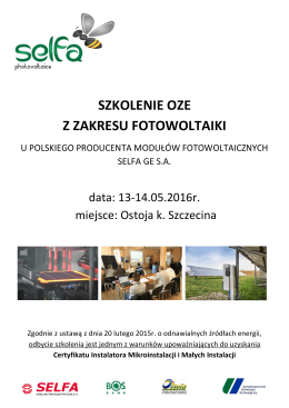 2016.05.13-14_ Agenda szkolenia Ostoja - Selfa-PV