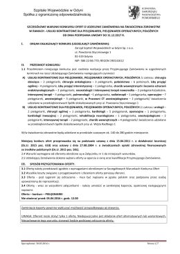 usługi kontraktowe-pielęgniarki - Szpitale Wojewódzkie w Gdyni Sp