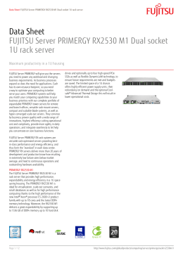 Data Sheet FUJITSU Server PRIMERGY RX2530 M1 Dual socket