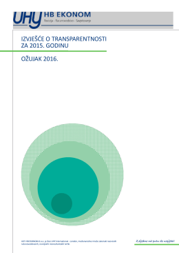 uhy hb ekonom - izvješće o transparentnosti za 2015. godinu.