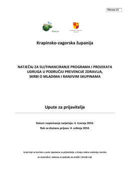 Krapinsko-zagorska županija Upute za prijavitelje