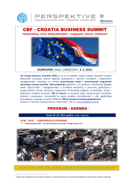 Program Agenda CBS Croatia Business Summit