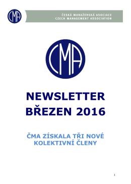 newsletter březen 2016 - Česká manažerská asociace