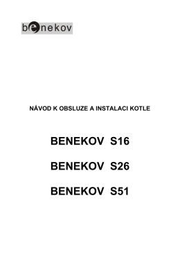 Návod k obsluze Benekov S16, S26, S51