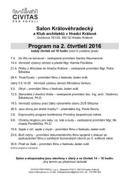 Program na 2. čtvrtletí 2016