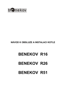 Návod k obsluze Benekov R16, R26, R51