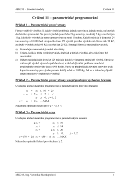 Cvičení 11 – parametrické programování