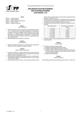 doplňkové pojistné podmínky pro pojištění zpoždění letu dppzpl 1/16