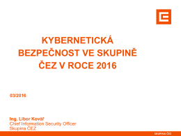 Kybernetická bezpečnost ve Skupině Čez v roce 2016