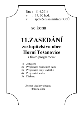 11.zasedání - Horní Tošanovice