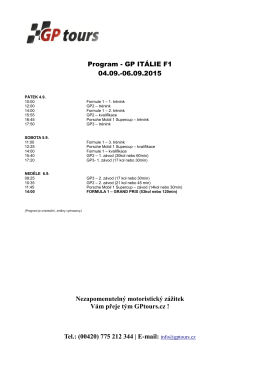 Program - GP ITÁLIE F1 04.09.-06.09.2015