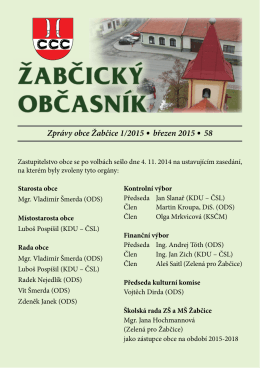 Zprávy obce Žabčice 1/2015 .březen 2015 .58