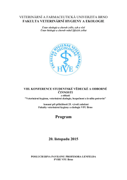 program konference - Veterinární a farmaceutická univerzita Brno