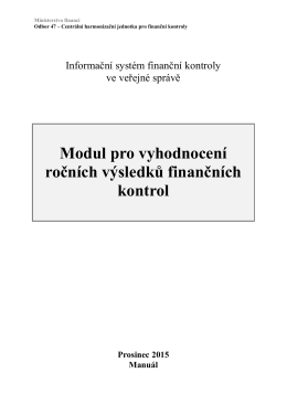 Modul pro vyhodnocení RZ - Ministerstvo financí ČR