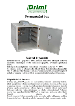 Fermentační box Návod k použití