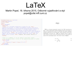 Prezentace o LaTeXu