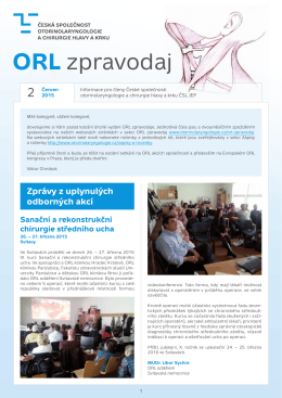 ORL zpravodaj - Česká společnost otorinolaryngologie a chirurgie