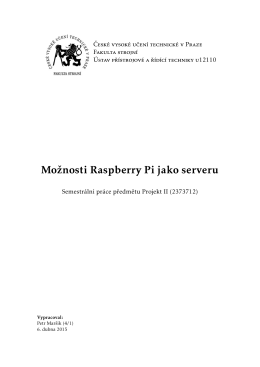 Možnosti Raspberry Pi jako serveru