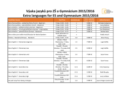 Extra languages for ES and Gymnasium 2015