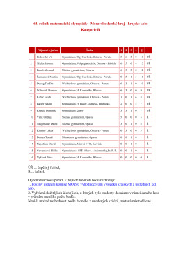 64. ročník matematické olympiády - Moravskoslezský kraj