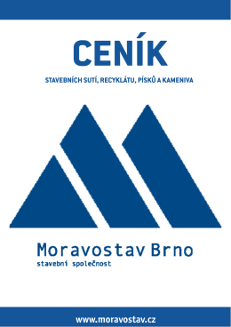 ceník - MORAVOSTAV Brno, a.s. stavební společnost