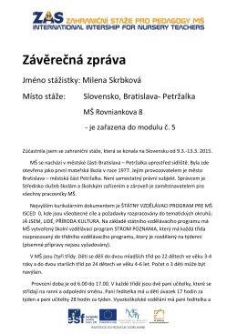 Milena Skrbková, MŠ Rovniankova, Bratislava, Slovensko, 9.