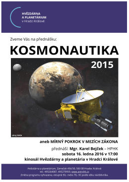 Kosmonautika 2015 - Hvězdárna a planetárium Hradec Králové
