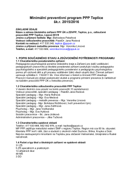 Minimální preventivní program PPP Teplice šk.r. 2015/2016