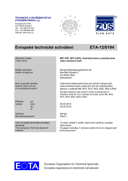 Evropské technické schválení ETA-12/0194