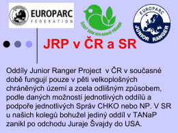 Junior Ranger Project - Asociace strážců přírody chráněných území