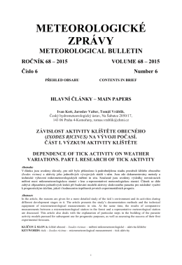 Časopis Meteorologické zprávy - Český hydrometeorologický ústav