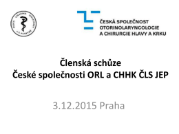 Schůze výboru - Česká společnost otorinolaryngologie a chirurgie