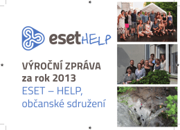 za rok 2013 ESET – HELP, občanské sdružení
