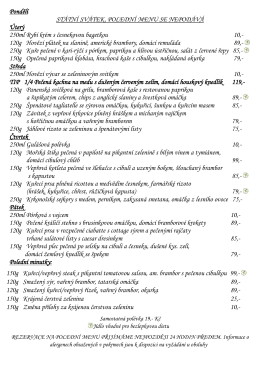 Polední menu - Hotel Zlatá štika