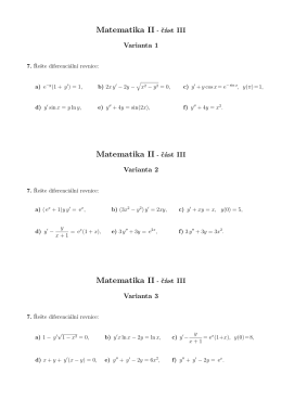 Matematika II - část III Matematika II - část III Matematika II