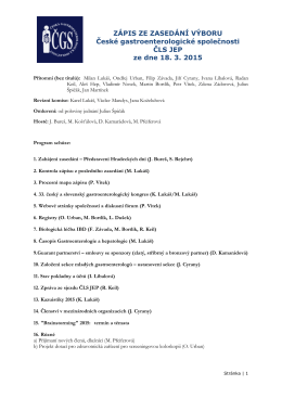 Zápis ze zasedání výboru ČGS dne 18. března 2015