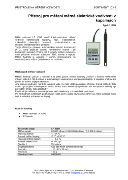 Přístroj pro měření měrné elektrické vodivosti v kapalinách