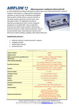 Mikromanometr a kalibrační přístroj KAL 84