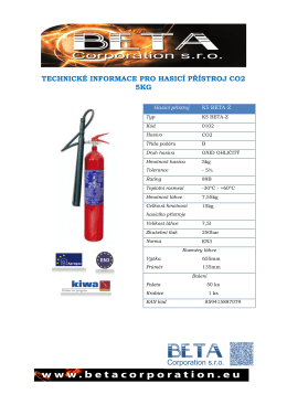 technické informace pro hasicí přístroj co2 5kg