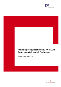 Pravidla pro výpočet indexu PX-GLOB Burzy cenných papírů Praha