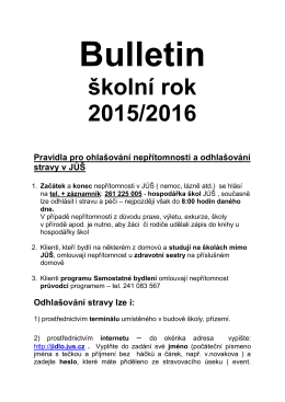 Bulletin 2015 - 2016 - Jedličkův ústav a školy