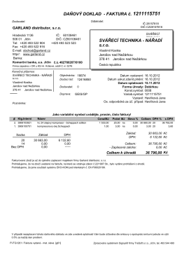 DAŇOVÝ DOKLAD - FAKTURA č. 1211115751 SVÁŘECÍ