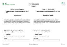 Kooperationsprogramm Program spolupráce Projektantrag