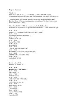 Program / Schedule A.K.T. – V. MEZI REALITOU A FIKCÍ II