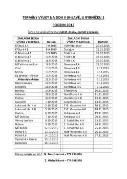 podzim 2015 - Základní škola Jihlava, Nad Plovárnou 5