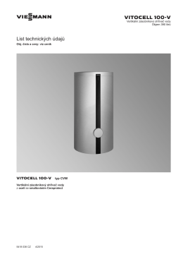 Vitocell 100-V Typ CVW | Technický list | Technická