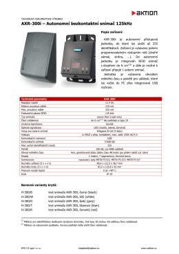 AXR-300i – Autonomní bezkontaktní snímač 125kHz