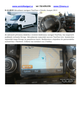 Aktualizace navigace TomTom v Citroën Jumper